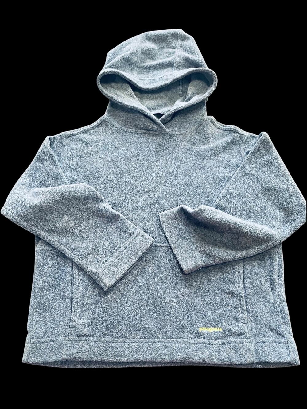 Patagonia pullover fleece/Hood-Kids Sz XS-Blue-L Sleeves-EUC-1137